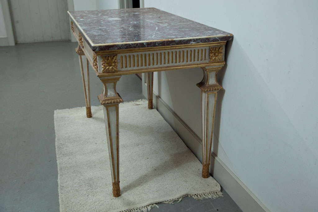 Marbre Table console italienne avec plateau en marbre en vente