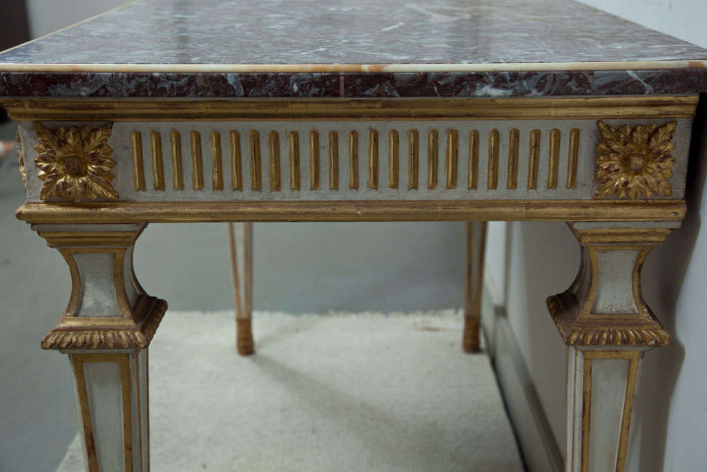 Table console italienne avec plateau en marbre en vente 2