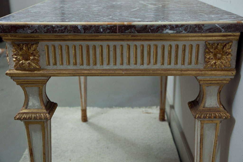 Italian Console Table with Marble Top For Sale at 1stDibs