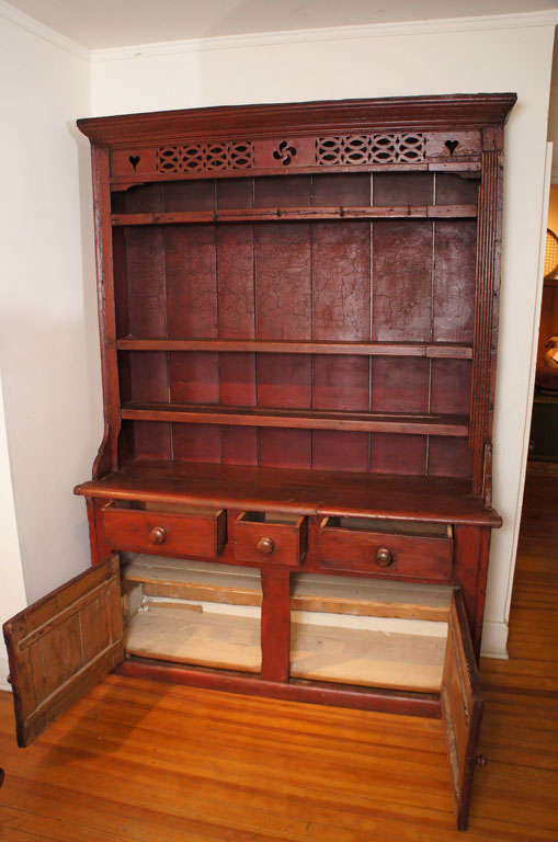 Irish Dresser in Original Red Paint