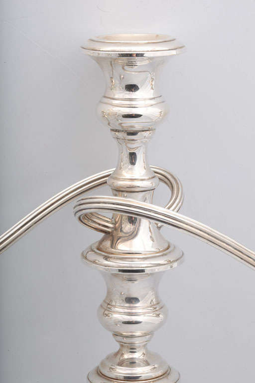 Mid-20th Century Pair of Sterling Silver Candelabra