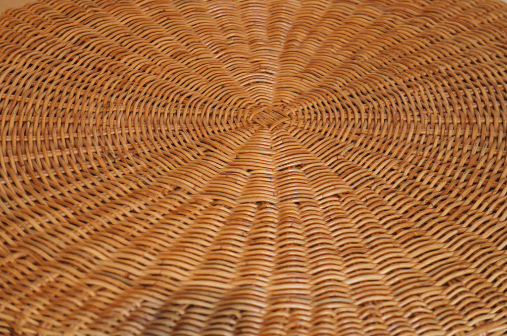 Unknown A Pair of Draped Wicker Tables
