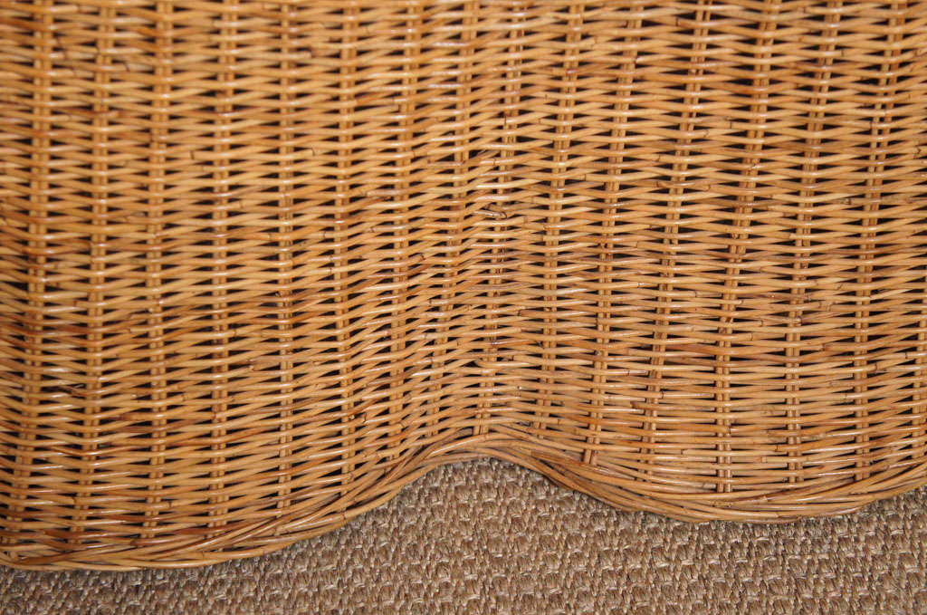 Late 20th Century A Pair of Draped Wicker Tables