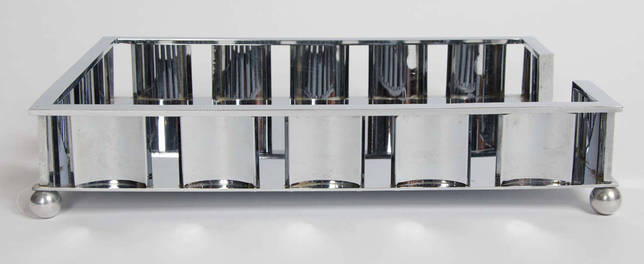 Chrome Letter Tray by Jacques Adnet