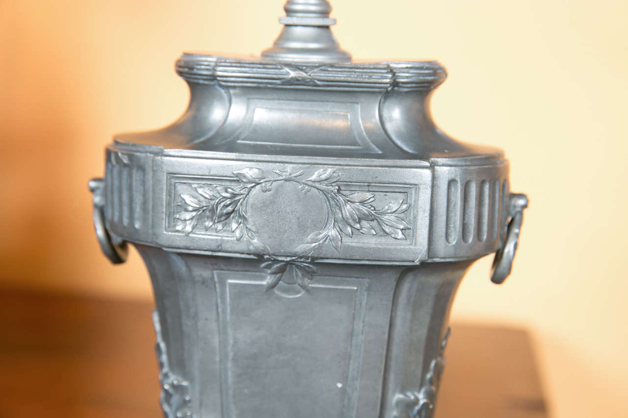 Small Pewter Lamp In Good Condition For Sale In New York, NY