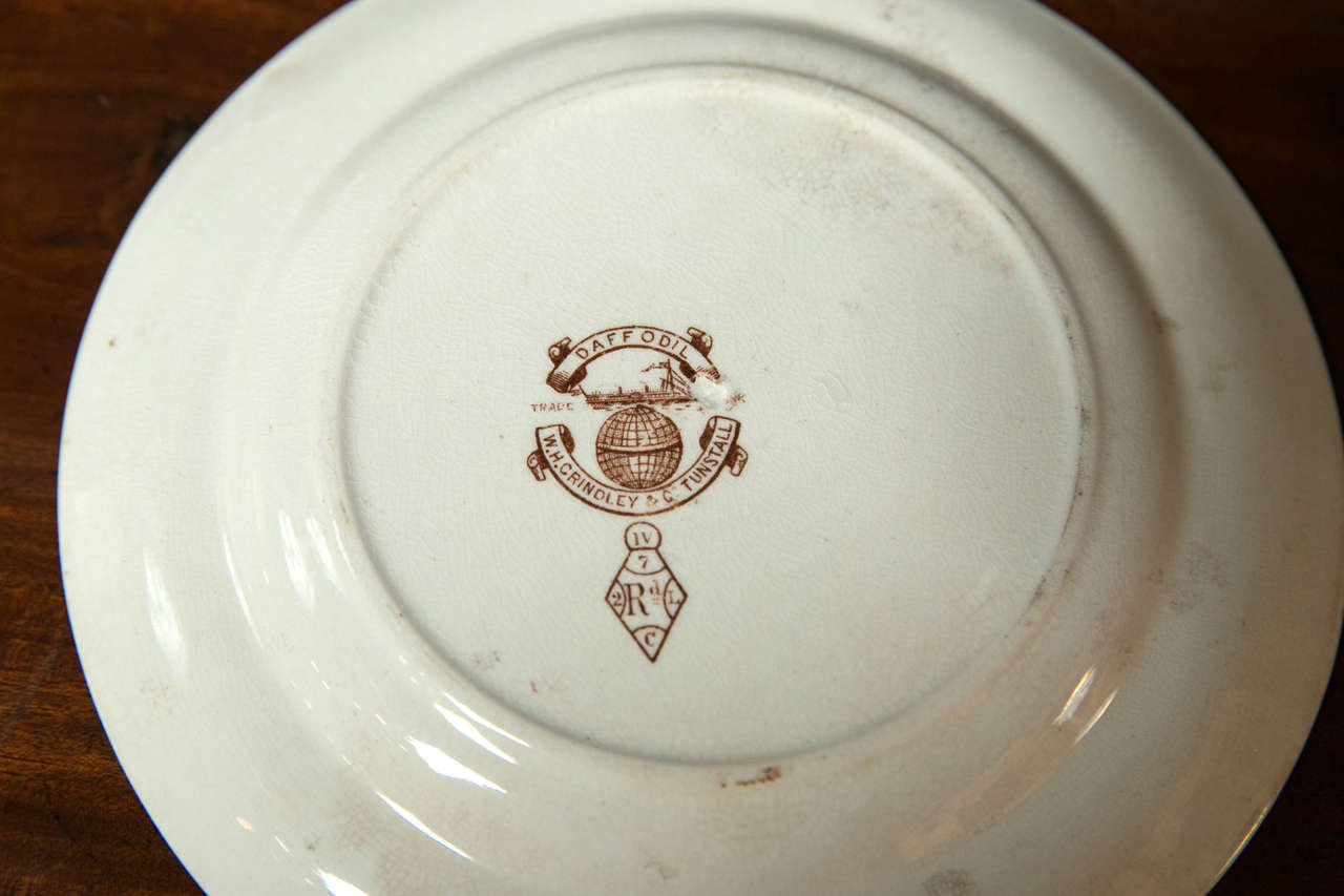 A large collection of English brown transfer ware 1
