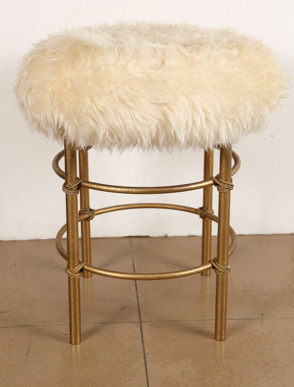 Sheepskin Vanity Stool