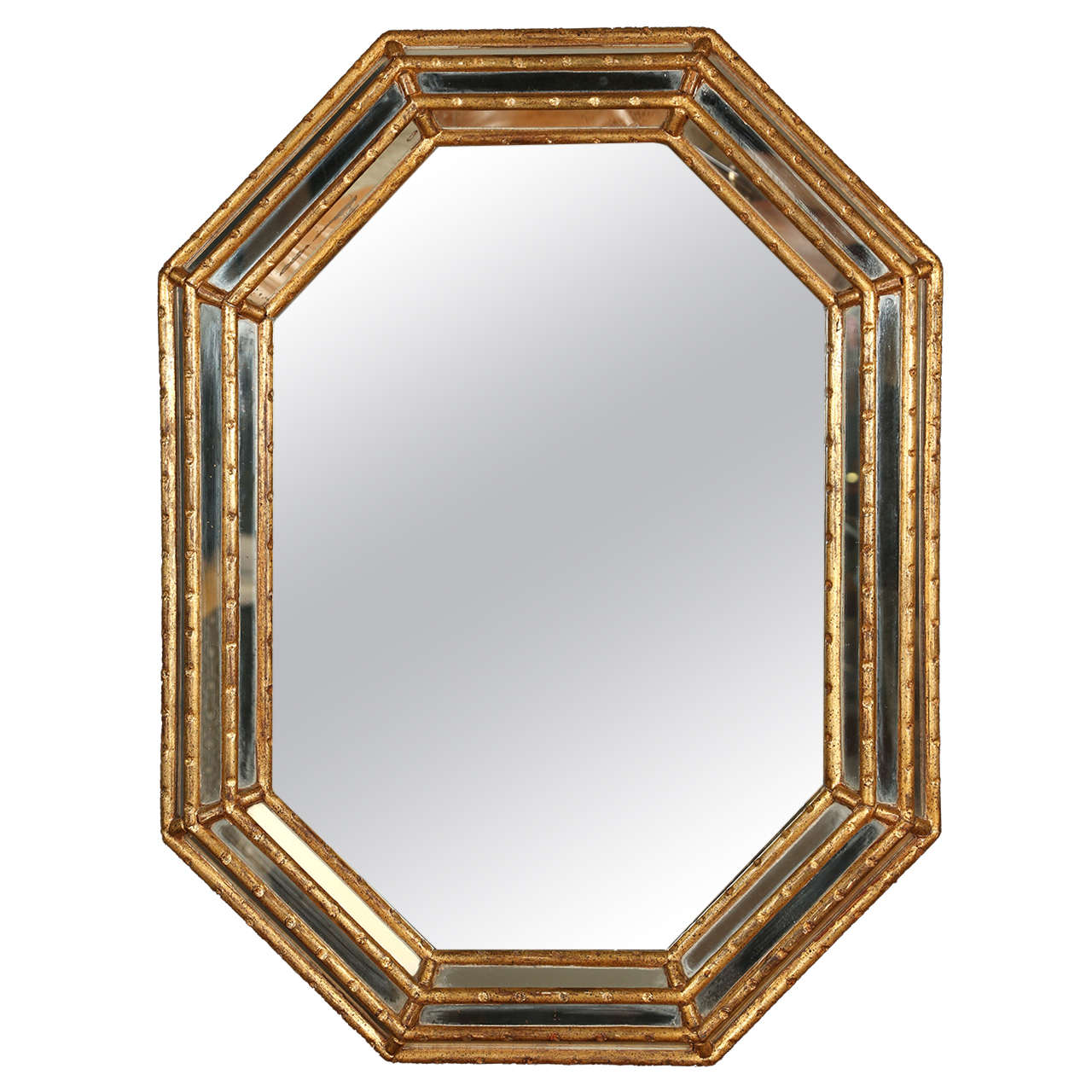 Gold Bamboo Hexagon Shaped Mirror