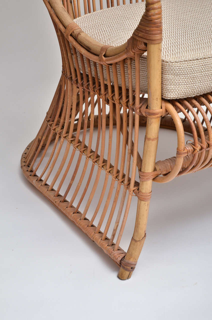 high back bamboo chair