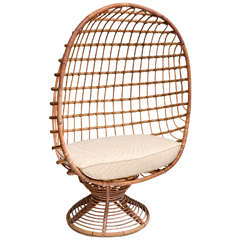 Enclosed Bamboo Canopy Chair with Upholstered Seat Cushion 11