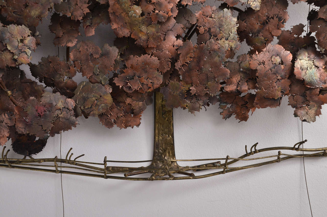 American Beautiful Tree Wall Sculpture by Curtis Jere For Sale