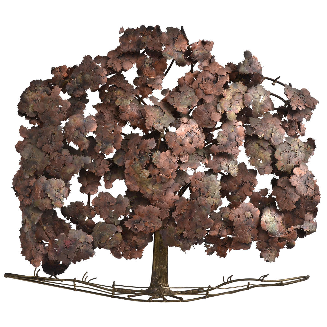 Beautiful Tree Wall Sculpture by Curtis Jere For Sale
