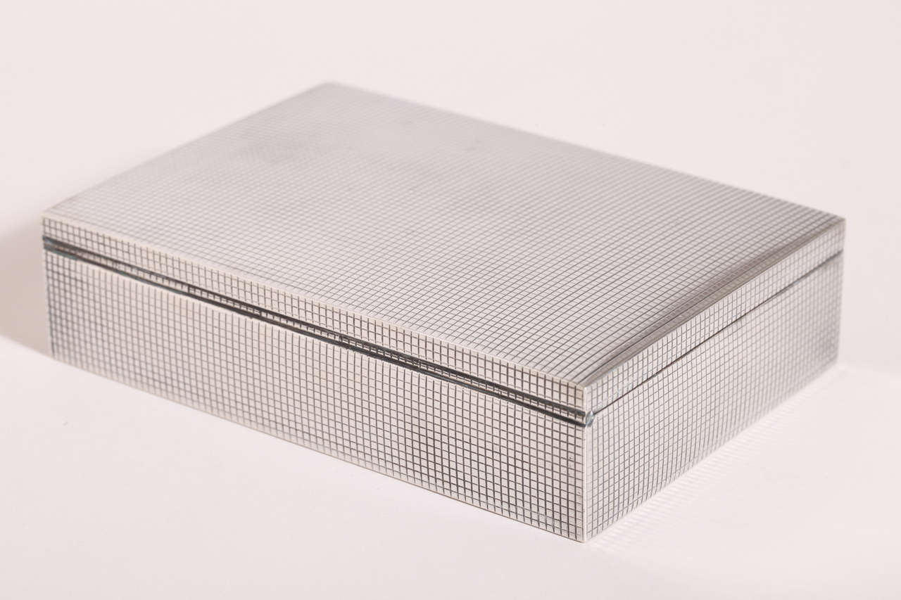 Czechcholslavakian Art Deco Silver Table Box For Sale 1