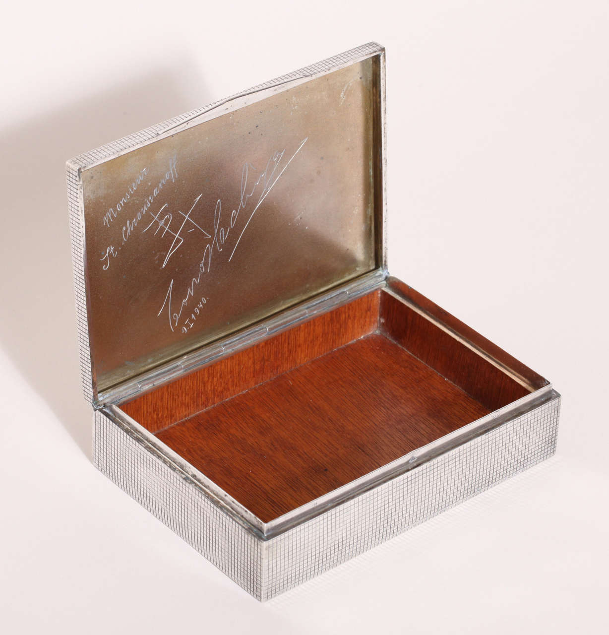 Czechcholslavakian Art Deco Silver Table Box For Sale 2