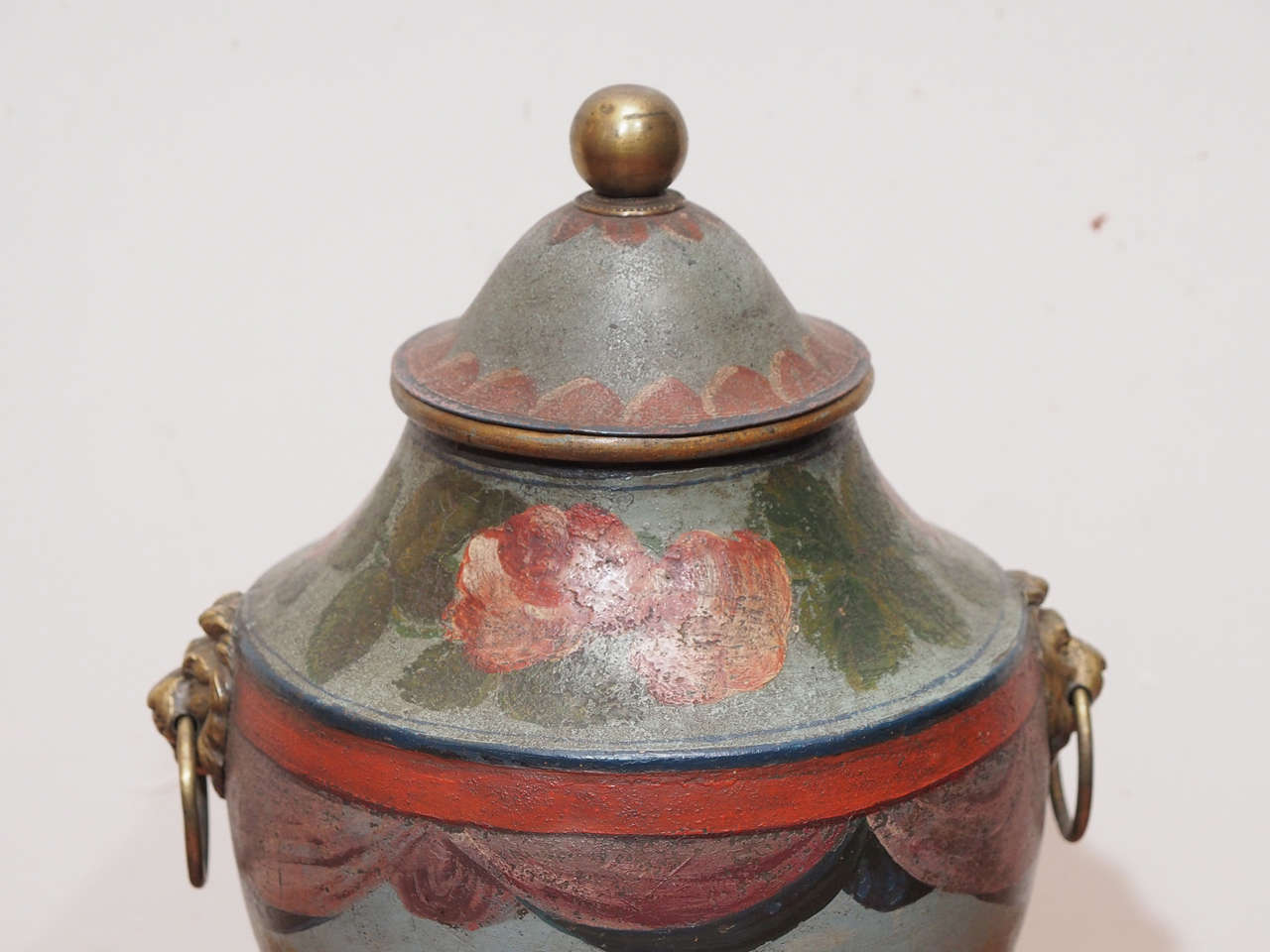 French 18th Century Painted Tole Hot Water Urn