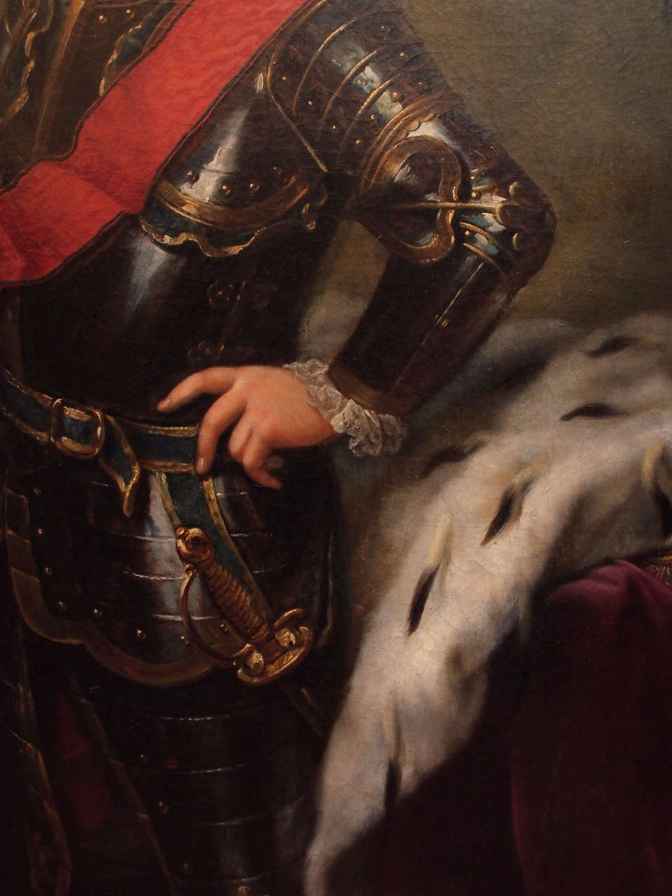 Louis XV 18th Century Oil on Canvas of French Boy in Armor