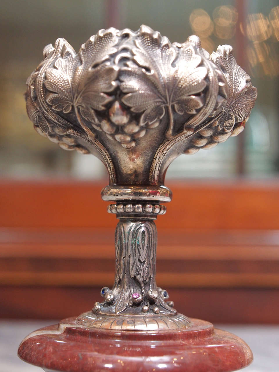 20th Century Russian Silver and Marble Figural Vase For Sale