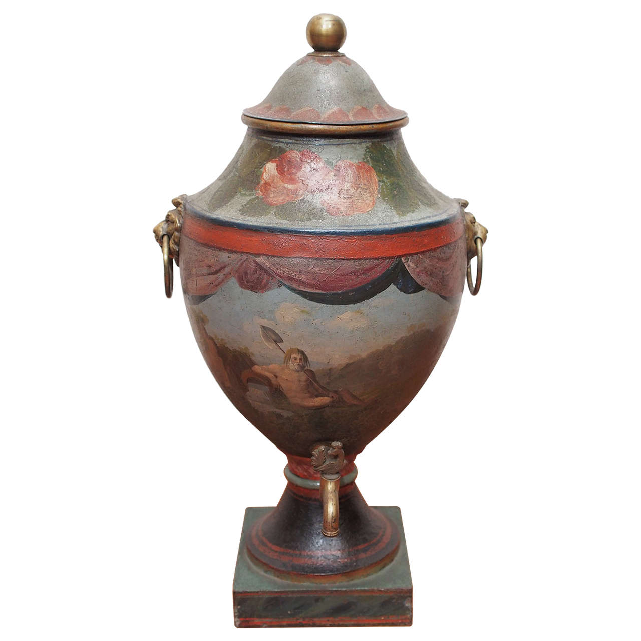 18th century painted tole hot water urn at 1stdibs 18th century painted tole hot water urn at 1stdibs