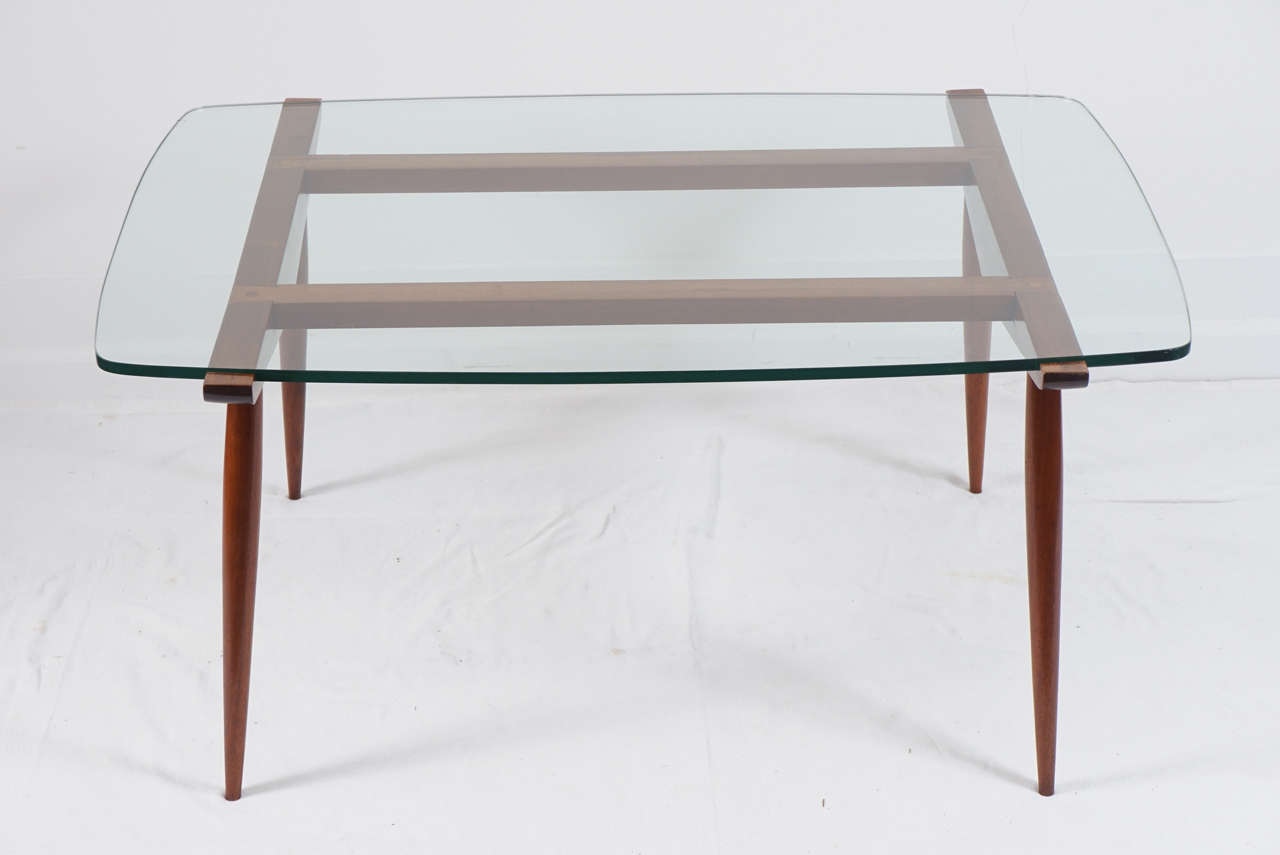 Mid-Century Modern mid century walnut coctail table after Ico Parisi For Sale