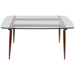 Vintage mid century walnut coctail table after Ico Parisi
