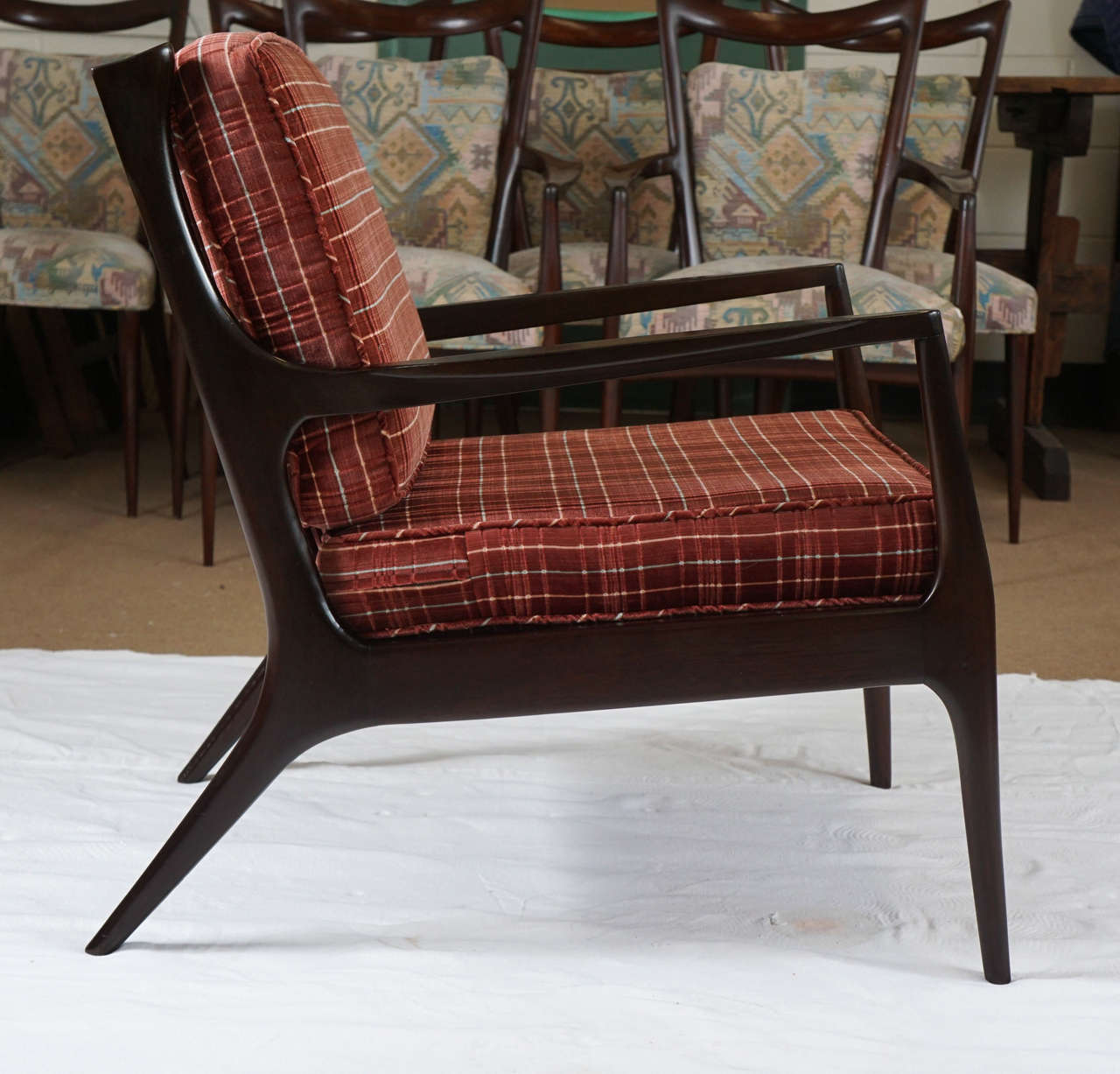 Mid-Century Modern a pair of Danish 1970s walnut armchairs (2) For Sale