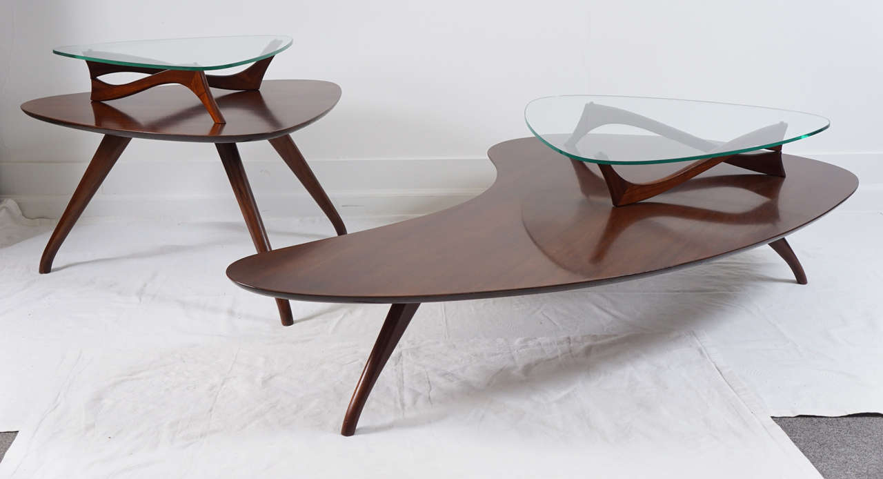 Mid-Century Modern Living Room Three Table Set For Sale at 1stdibs