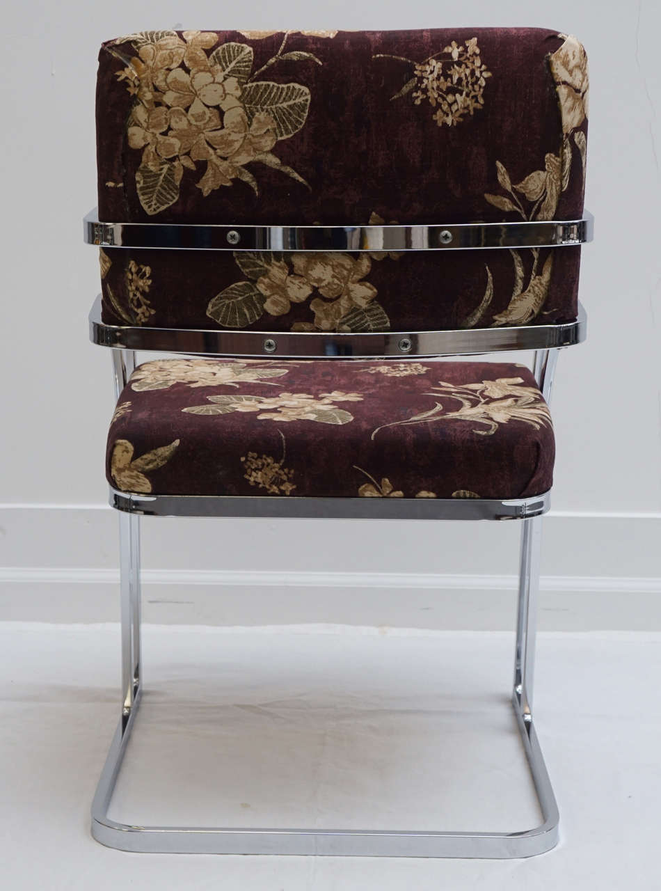 Set of Four Chrome Dining Chairs after Baughman For Sale at 1stDibs