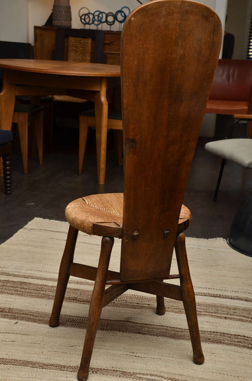 wooden chair with high back