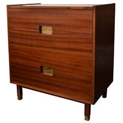 Walnut Chest of Drawers with Brass Details