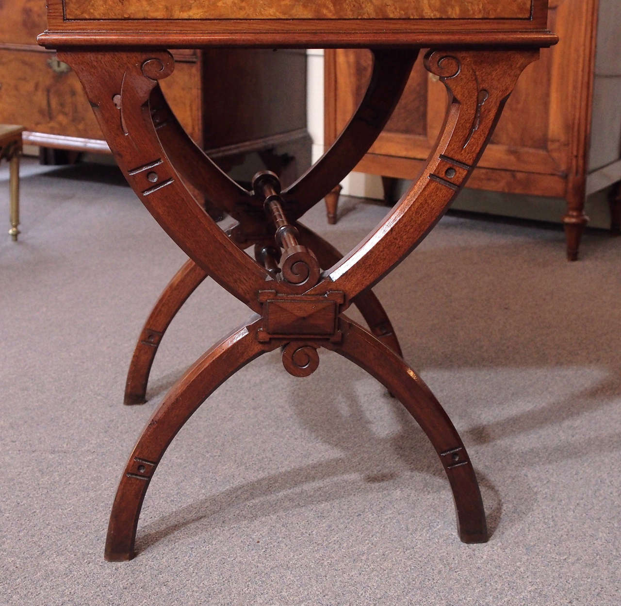 Late 19th Century 19th Century American Eastlake Davenport Desk, Burled Walnut