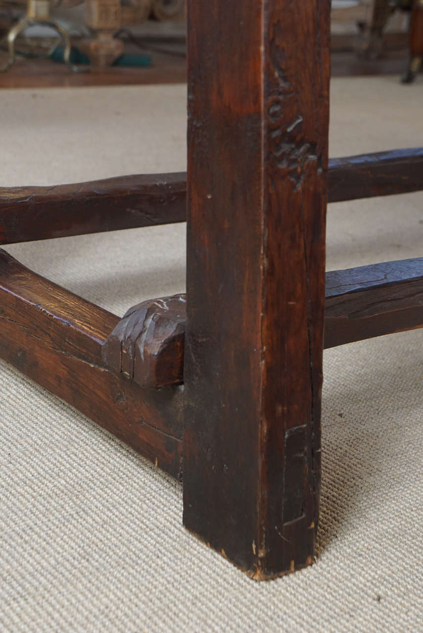 19th Century English Walnut Trestle Table For Sale