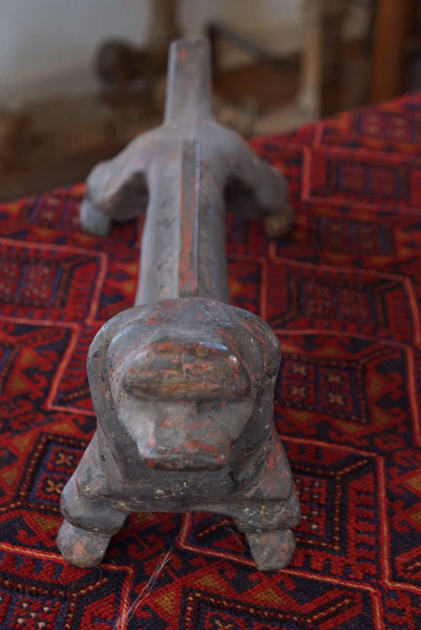 Forged Pair of American Cast Iron Dachshund Boot Scrapes