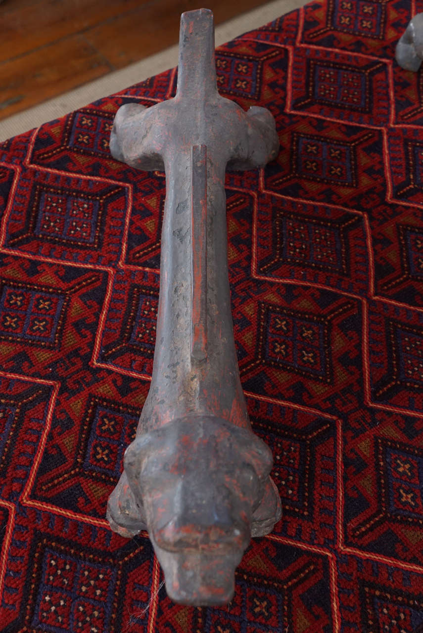 Pair of American Cast Iron Dachshund Boot Scrapes 1