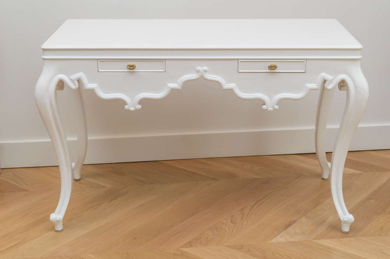 Italian Lacquered Partners Desk For Sale 5