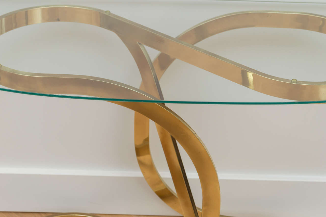 D.I.A Sculptural Brass Console In Good Condition In San Francisco, CA