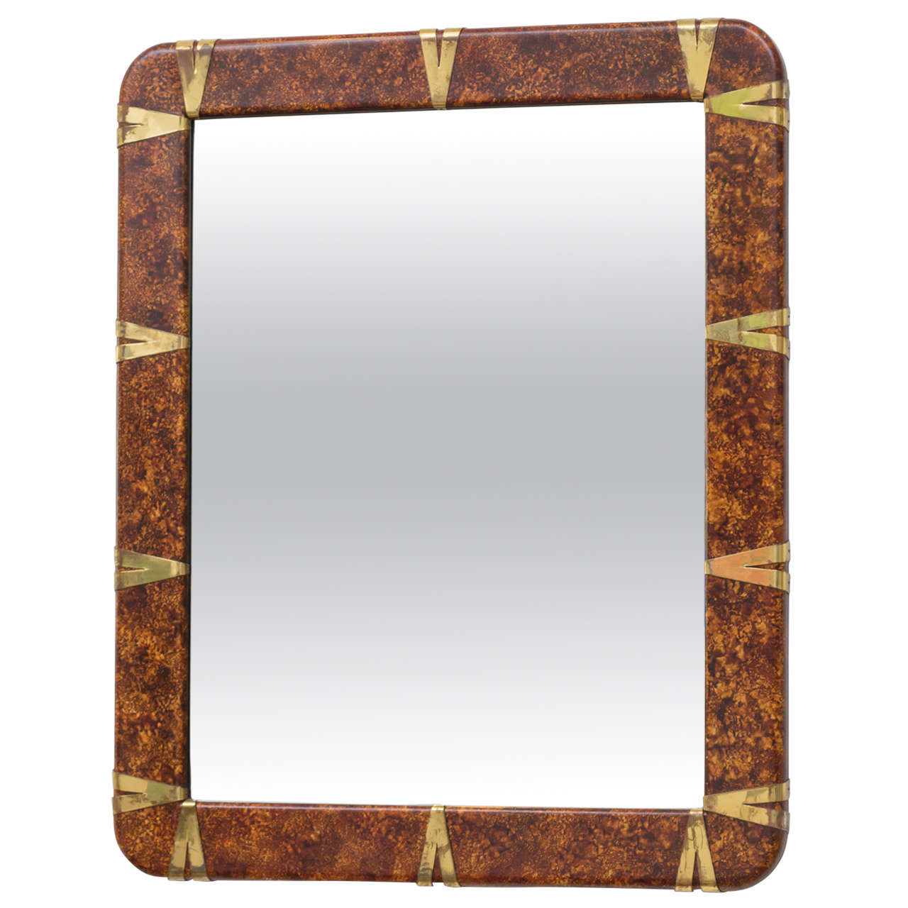 Sarreid Brass Clad Mirror For Sale