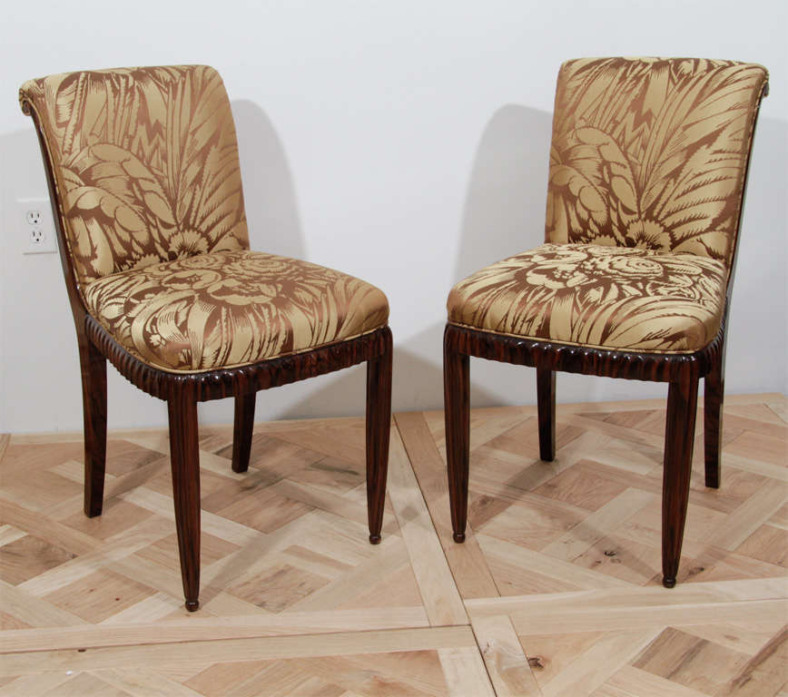 Pair of Early Art Deco Side Chairs by Jules Leleu