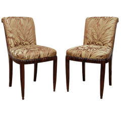Pair of Early Art Deco Side Chairs by Jules Leleu