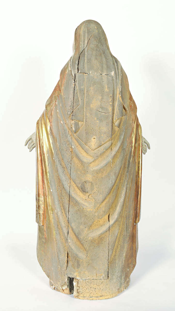 18th Century Carved Statue of the Virgin Mary 3