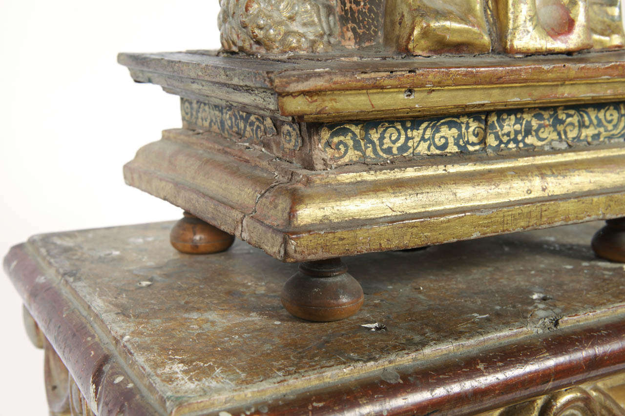 18th Century Italian Polychrome Carved Statue of St. John the Baptist 1