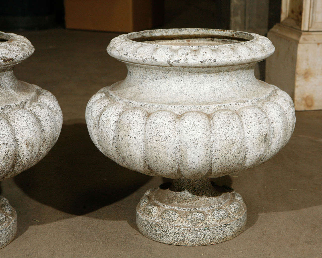20th Century French Enameled Cast-Iron Urns