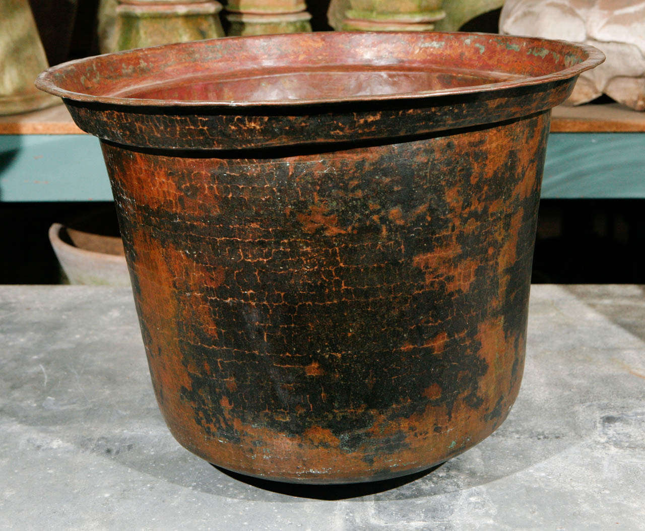 Antique Copper Vessel From a Batik Workshop, Java Indonesia