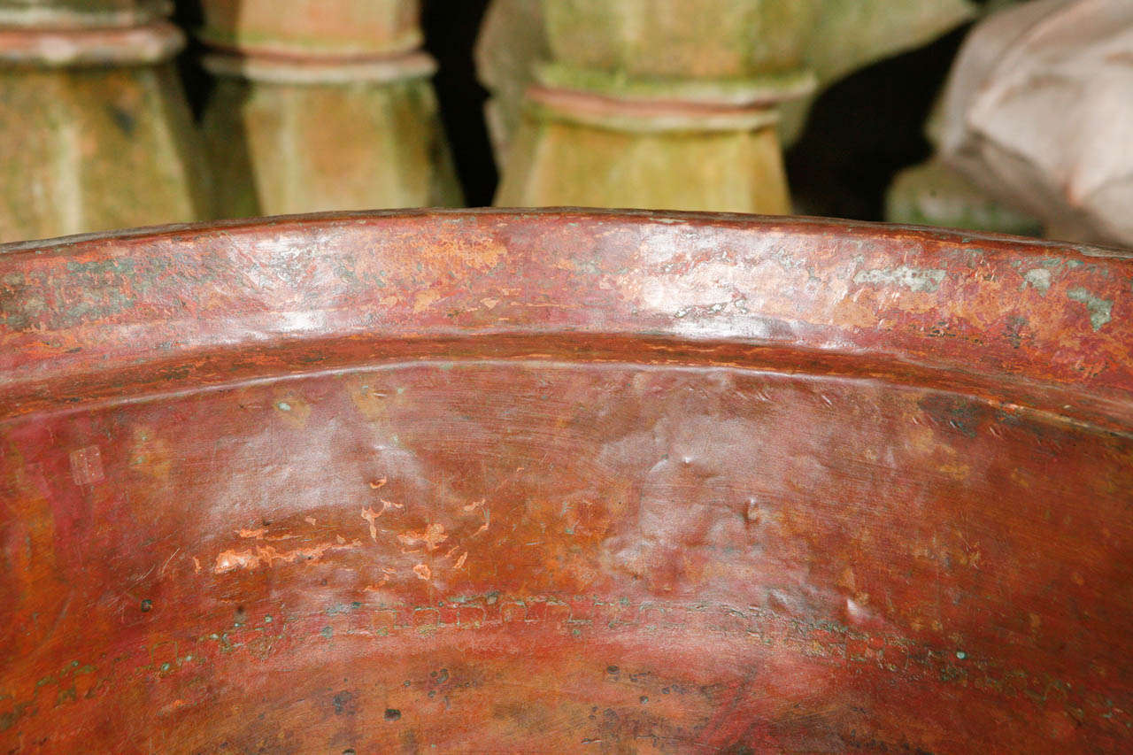 Antique Copper Vessel In Excellent Condition In Culver City, CA