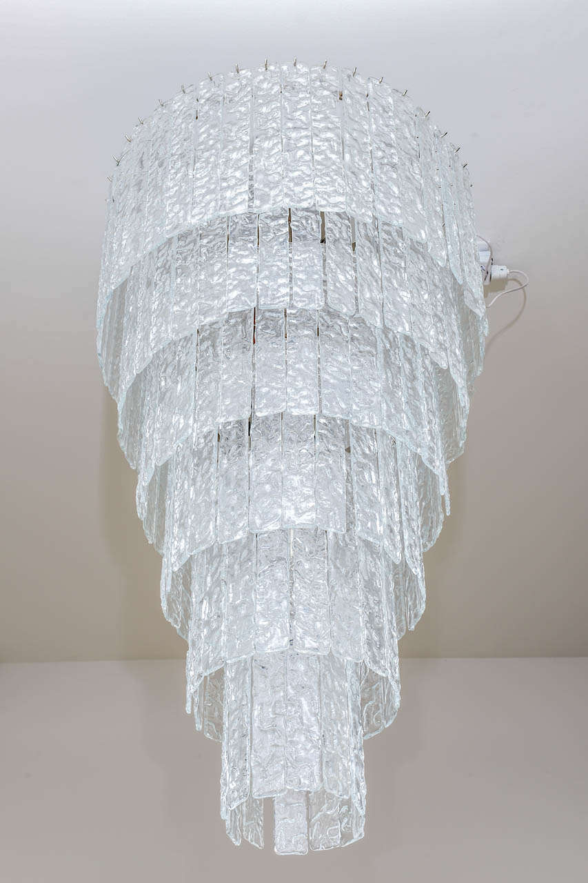 Exceptional six-tier handblown  attributed to Mazzega glass chandelier.

THIS ITEM IS LOCATED IN MANHATTAN AT p1STDIBS@NYDC SHOWROOM. 
200 LEXINGTON AVE - 10TH FLOOR, NYC