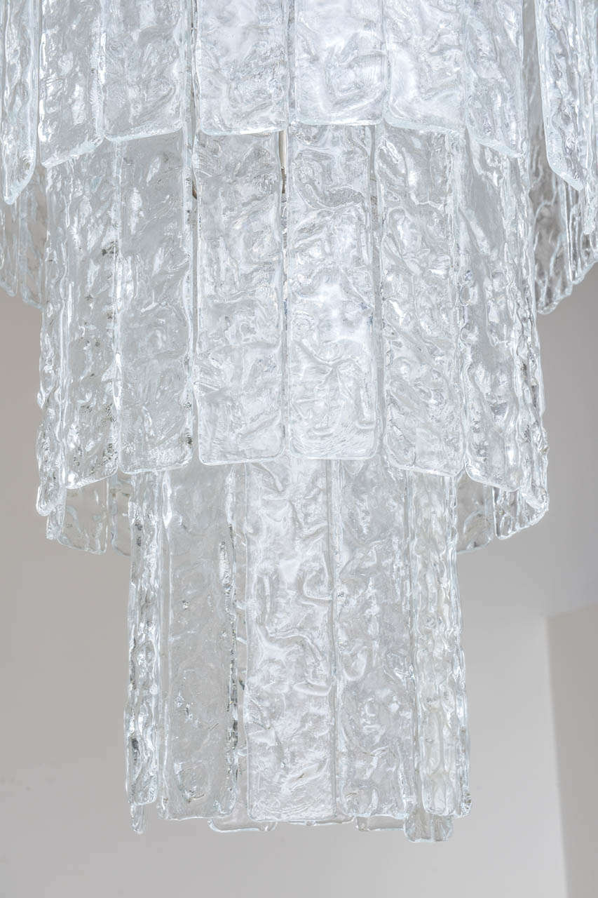 Mid-Century Modern Large Six-Tier Murano Glass Chandelier, 1970s