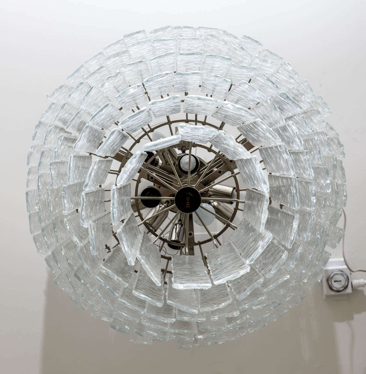 Blown Glass Large Six-Tier Murano Glass Chandelier, 1970s