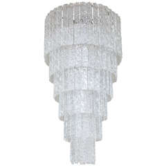 Large Six-Tier Murano Glass Chandelier, 1970s