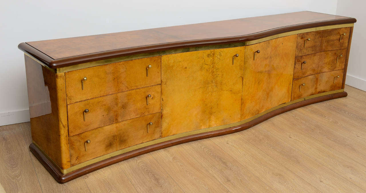 Mid-Century Modern Rare Goatskin Chest of Drawers by Luciano Frigerio