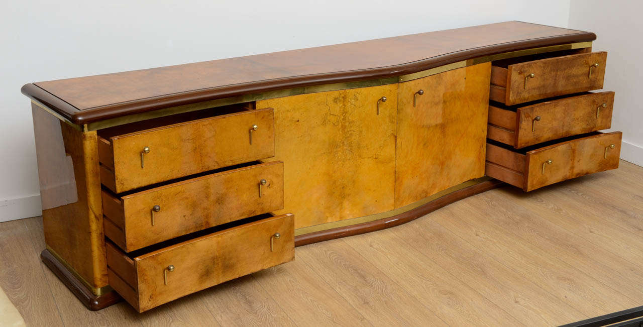 Italian Rare Goatskin Chest of Drawers by Luciano Frigerio