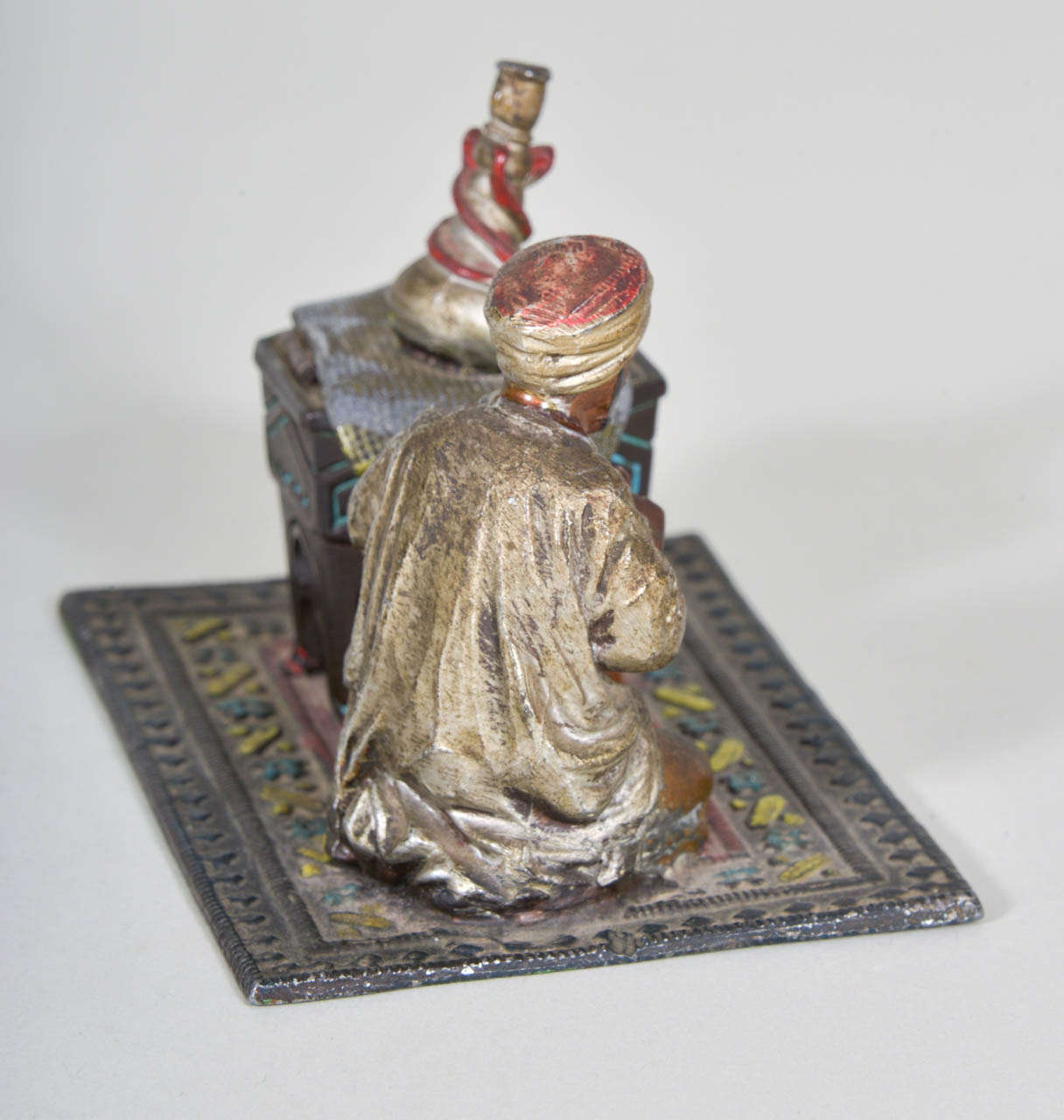 19th Century Victorian Snake Charmer Inkwell For Sale
